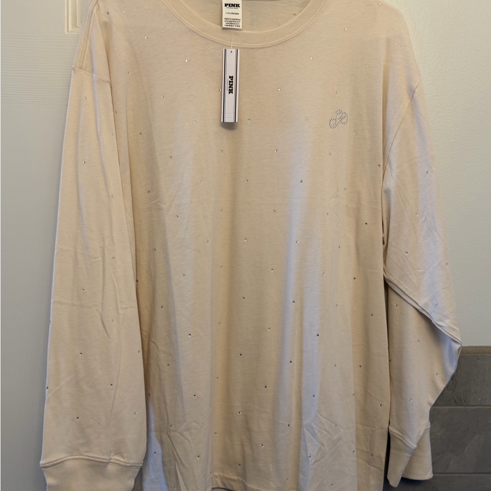 PINK Victoria's Secret Cream Embellished Top